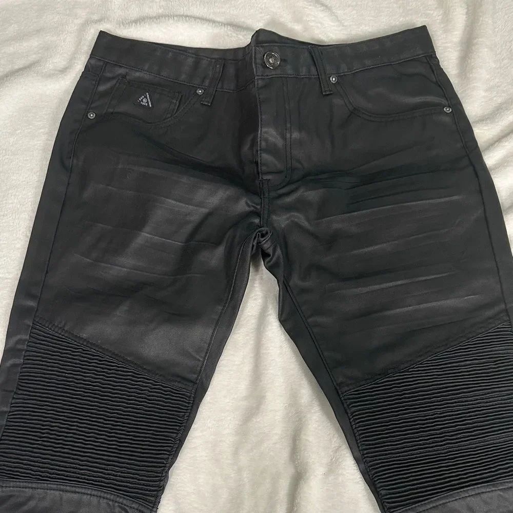 DNM Collection Polyester/Cotton Blend Black Biker Style Pants! Size 34